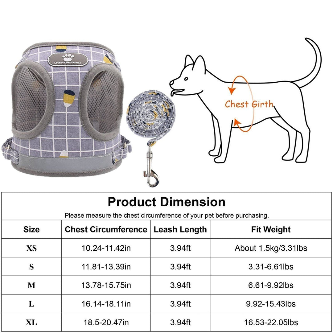 Pet Mesh Harness Dog Leash Puppy Vest Image 8