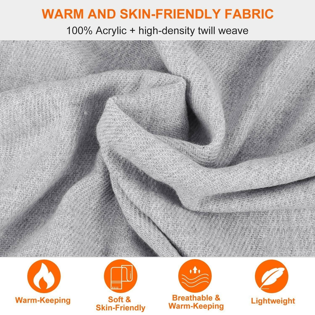 Oversize Cashmere Wool Shawl Wrap Blanket Image 9