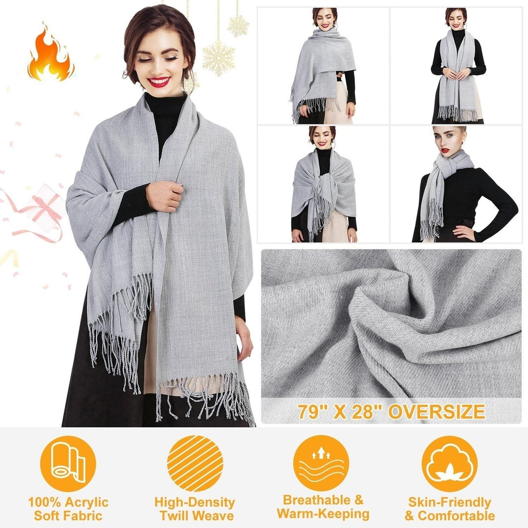 Oversize Cashmere Wool Shawl Wrap Blanket Image 12