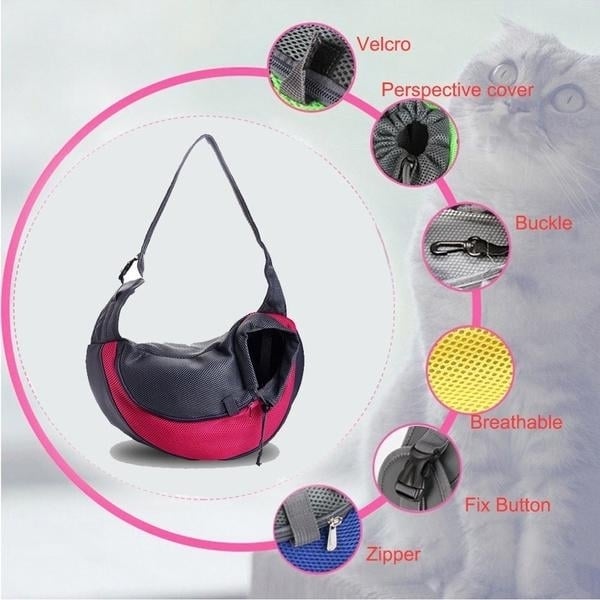 Portable Mesh Breathable Pet Sling Backpacks Image 11