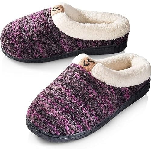 Pupeez Girls Knitted Fleece Lined Clog Slippers Image 2