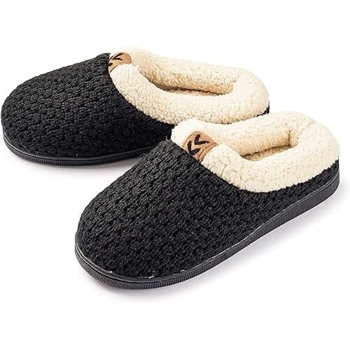 Pupeez Girls Sweater Knit Slippers Fleece Lined House Shoe Image 1