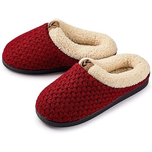 Pupeez Girls Sweater Knit Slippers Fleece Lined House Shoe Image 3