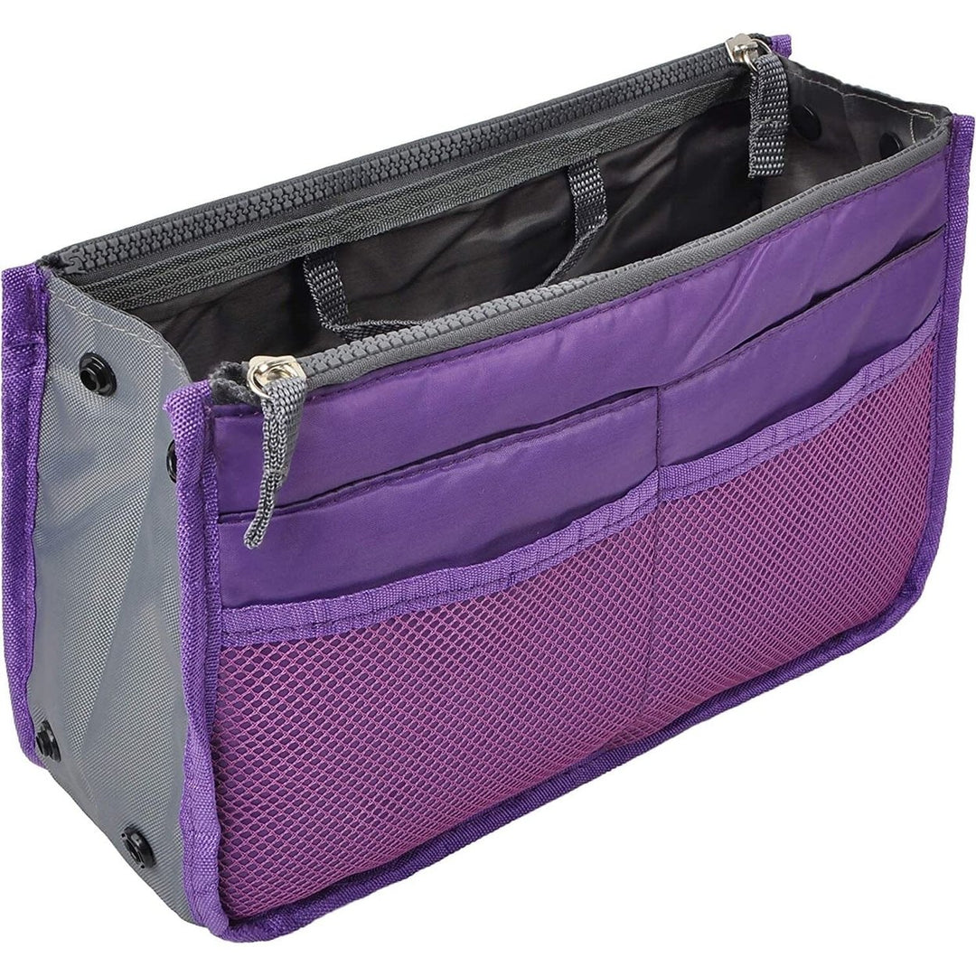 Purse Insert Storage Bag Versatile Travel Organizer Bag Insert Cosmetic Bag With Multi-Pockets Image 2