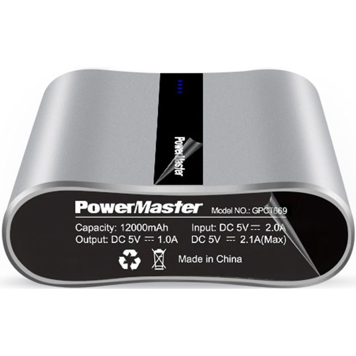 Powermaster 12000mAh Portable Charger with Dual USB Ports 3.1A Output Image 3