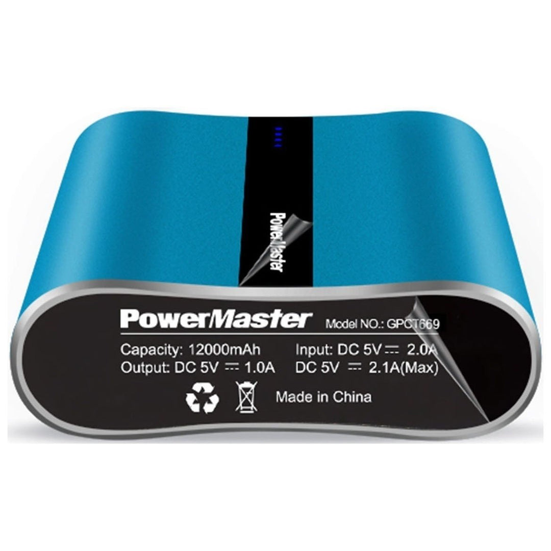 Powermaster 12000mAh Portable Charger with Dual USB Ports 3.1A Output Image 4