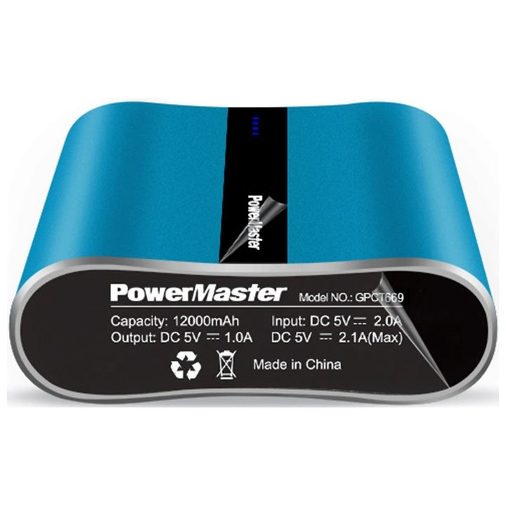 Powermaster 12000mAh Portable Charger with Dual USB Ports 3.1A Output Image 4