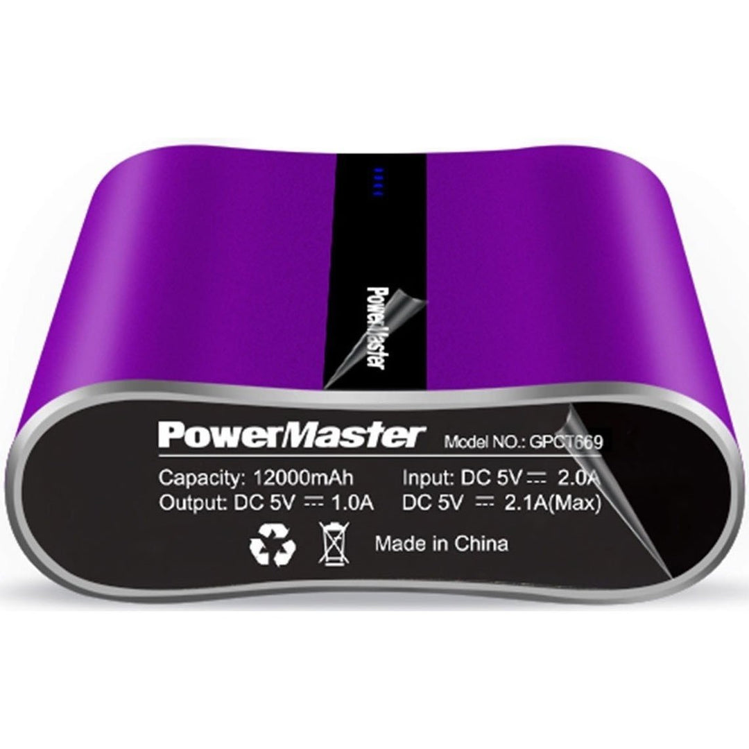 Powermaster 12000mAh Portable Charger with Dual USB Ports 3.1A Output Image 6