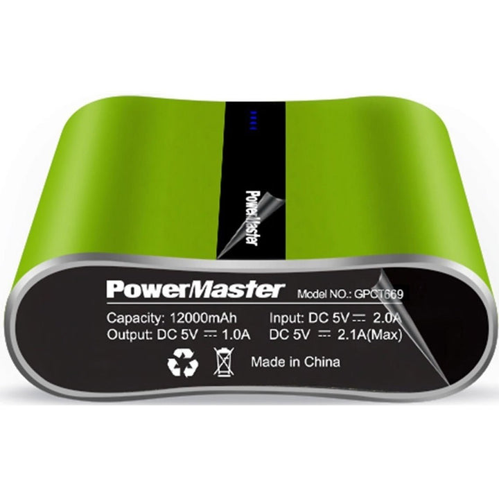 Powermaster 12000mAh Portable Charger with Dual USB Ports 3.1A Output Image 7