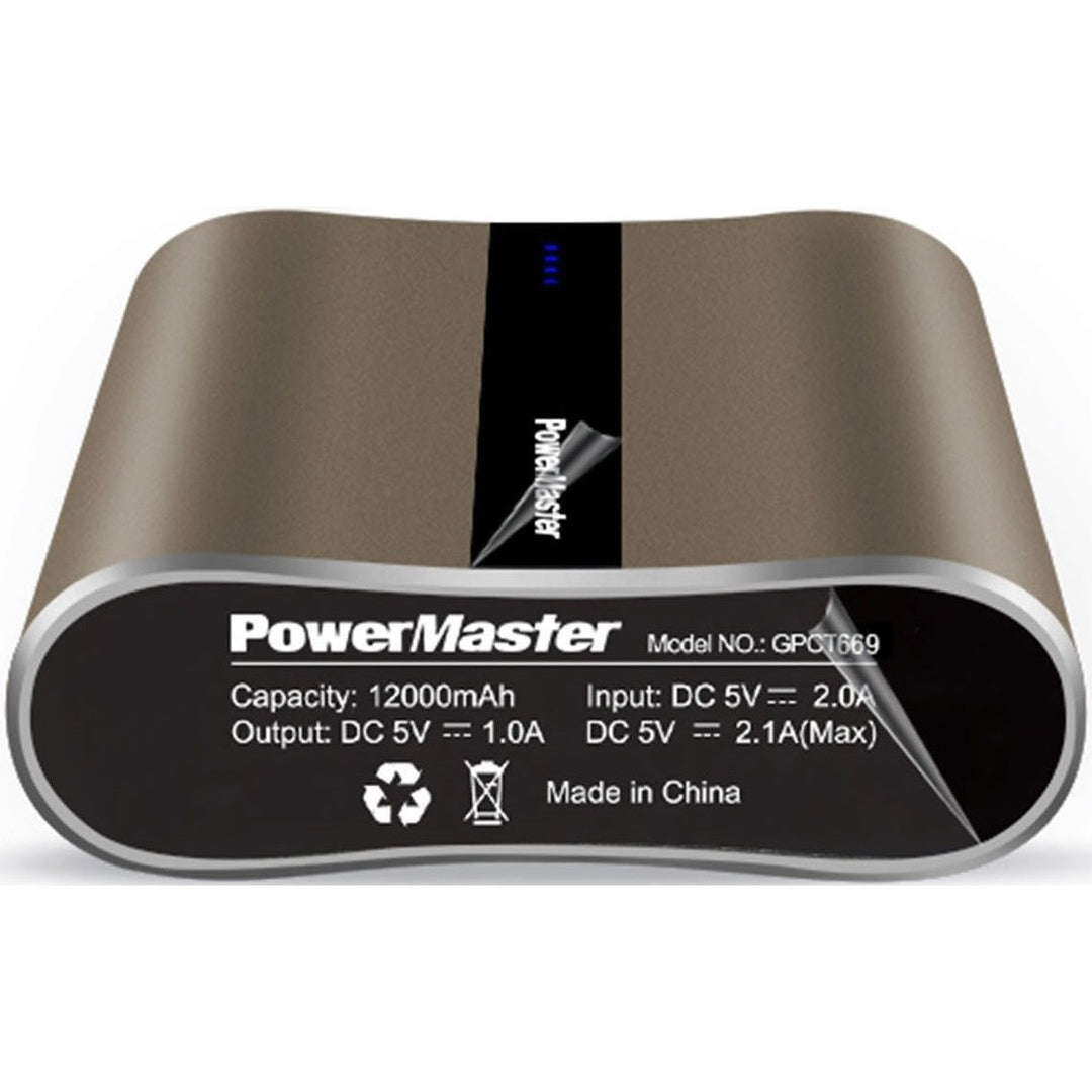 Powermaster 12000mAh Portable Charger with Dual USB Ports 3.1A Output Image 8