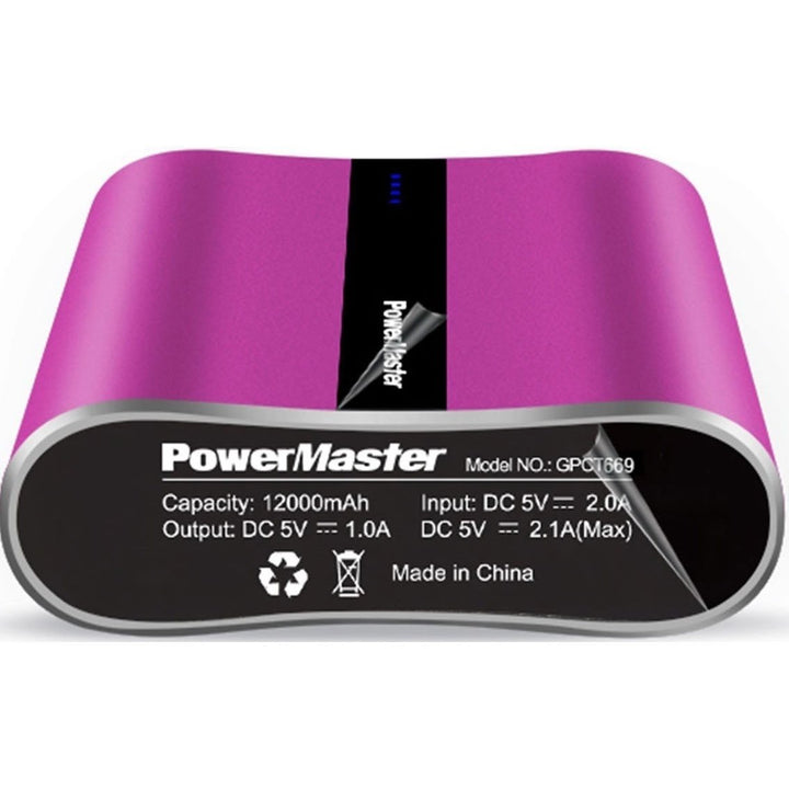 Powermaster 12000mAh Portable Charger with Dual USB Ports 3.1A Output Image 9