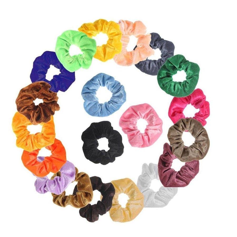 Premium Velvet Elastic Hair Scrunchies Image 1