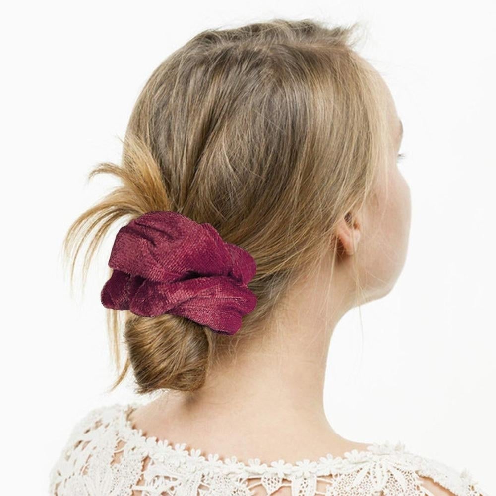 Premium Velvet Elastic Hair Scrunchies Image 2