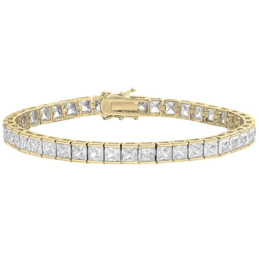 Princess Cut Crystal Tennis Bracelet Image 1