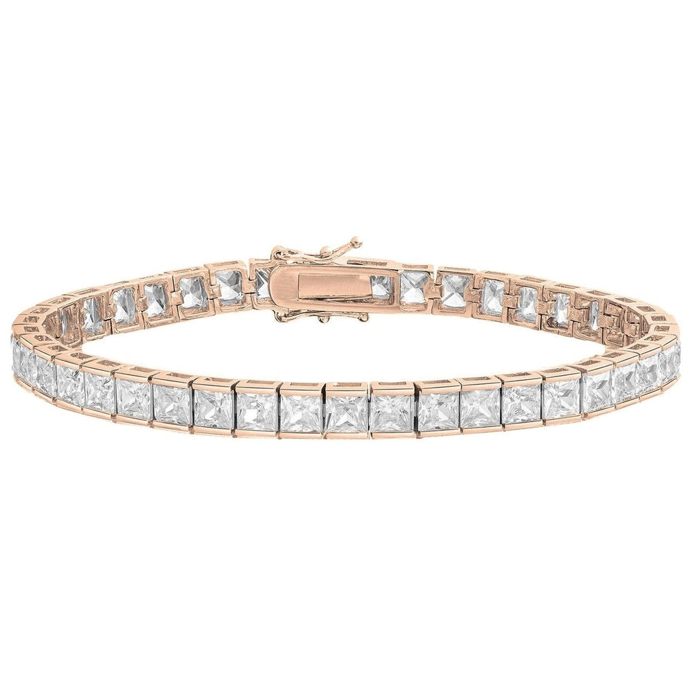 Princess Cut Crystal Tennis Bracelet Image 2