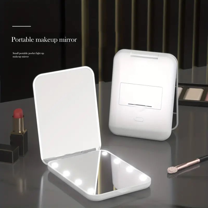 Pocket Mirror 1X/3X Magnification LED Compact Travel Makeup Mirror Image 8