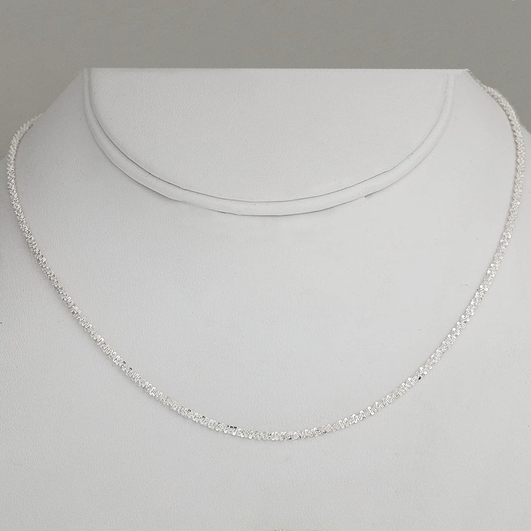 Pori Jewelers 925 Sterling Silver 2MM Twisted ROC Chain Necklace Image 3