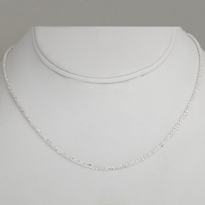 Pori Jewelers 925 Sterling Silver 2MM Twisted ROC Chain Necklace Image 3