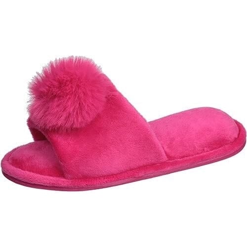 Pupeez Girls Slipper Lovely Velvet Pom-pom Open Toe Kids House Slides Image 2