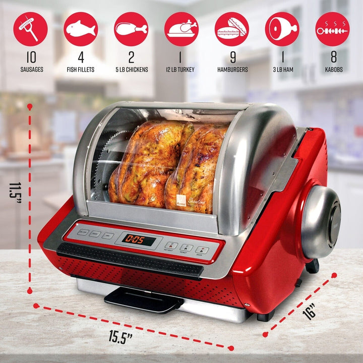 Ronco EZ-Store Rotisserie Oven Large Capacity (15lbs) Countertop Oven Image 7