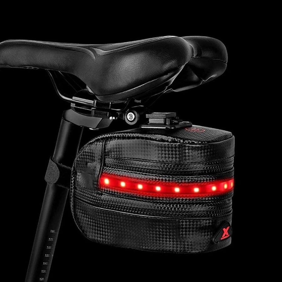 Rear Bike Saddle Bag with LED Light Image 1