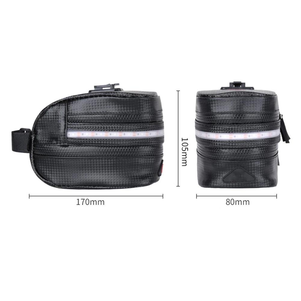 Rear Bike Saddle Bag with LED Light Image 6