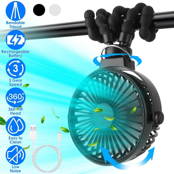 Rechargeable Handheld Fan with Flexible Tripod Image 12