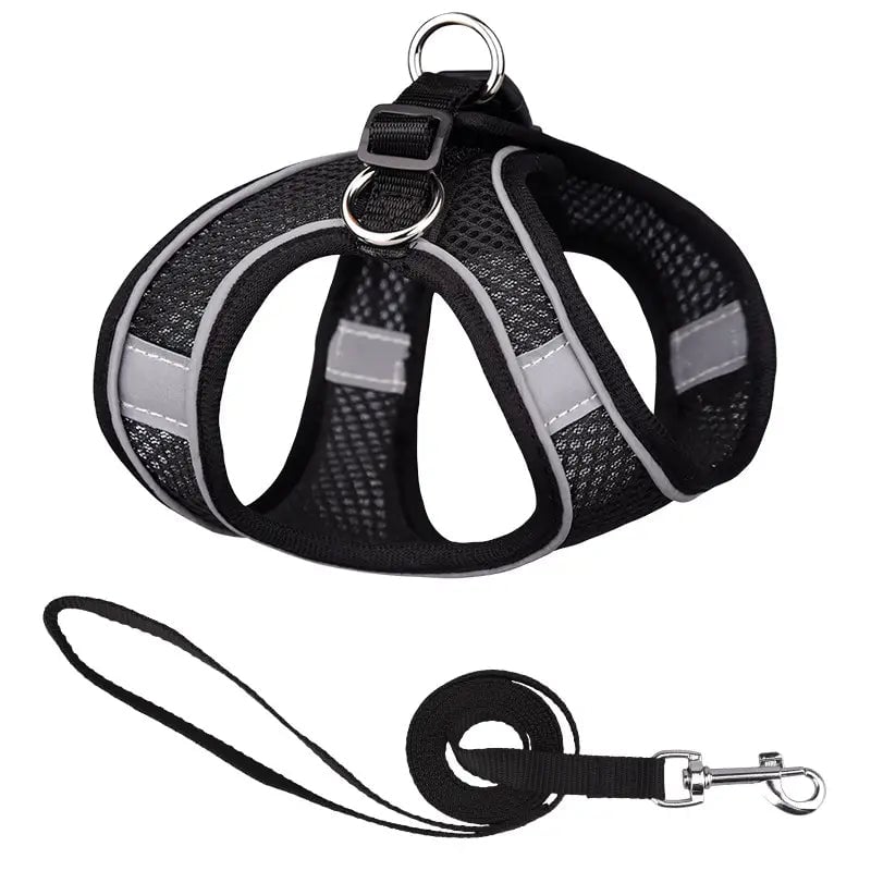 Reflective Dogs Harness with Leash Adjustable Harness Vest Breathable Collars Image 7