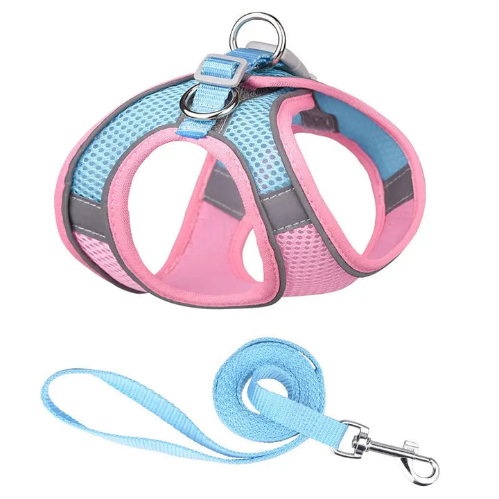 Reflective Dogs Harness with Leash Adjustable Harness Vest Breathable Collars Image 1