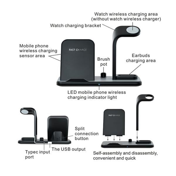 Qi 10W Fast Phone Wireless Charging Stand Image 4