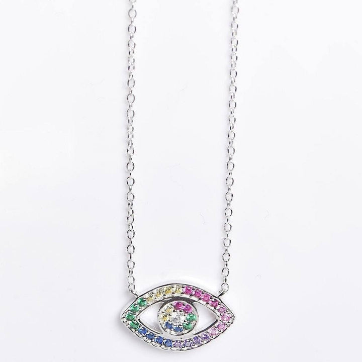 Rainbow CZ Eye Necklace Image 3