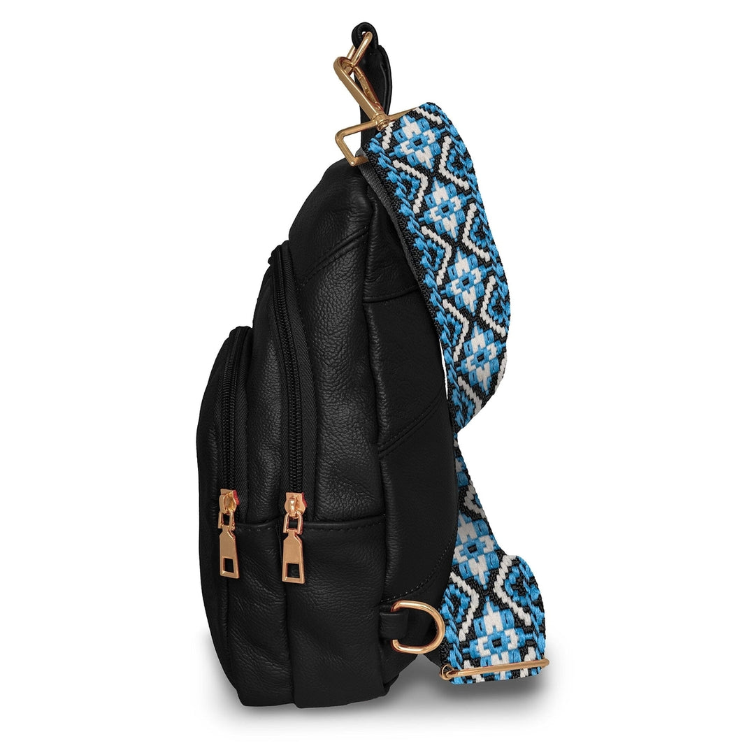 Real Leather Printed Strap Shoulder Sling Bag Image 7