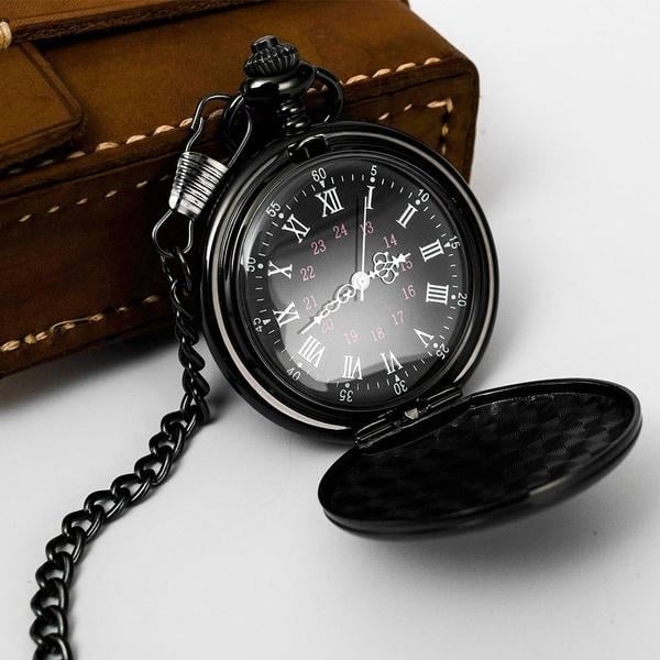 Retro Smooth Men Pocket Watch with Chain Image 1