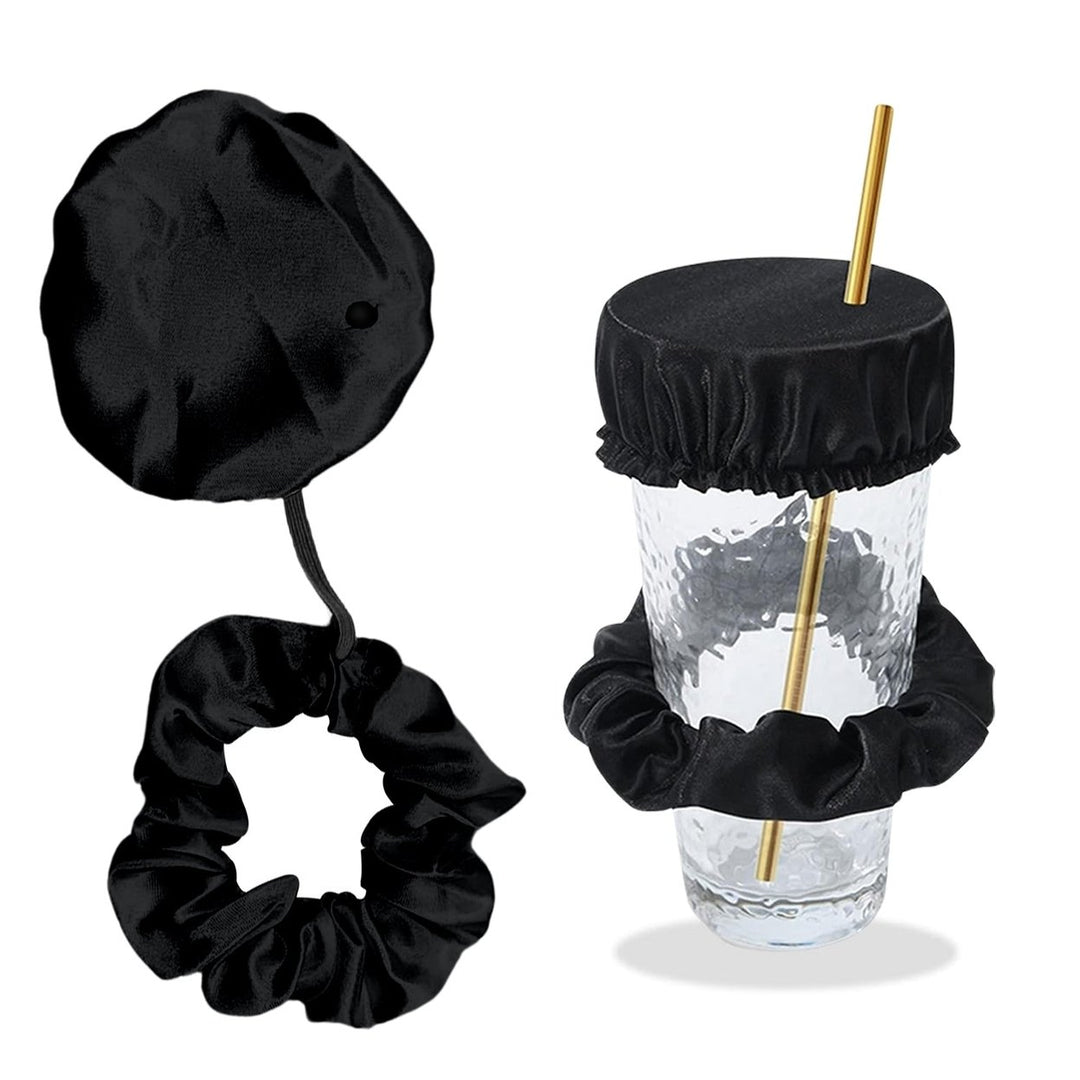 Reusable Anti-Spike Scrunchie Drink Mug Glass Cover Cap Headband with Straw Hole for Covering Drinks Party Club Disco Image 4