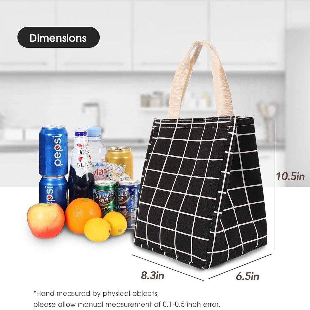 Reusable Lunch Bag Insulated Lunch Box Canvas Fabric with Aluminum Foil Image 12