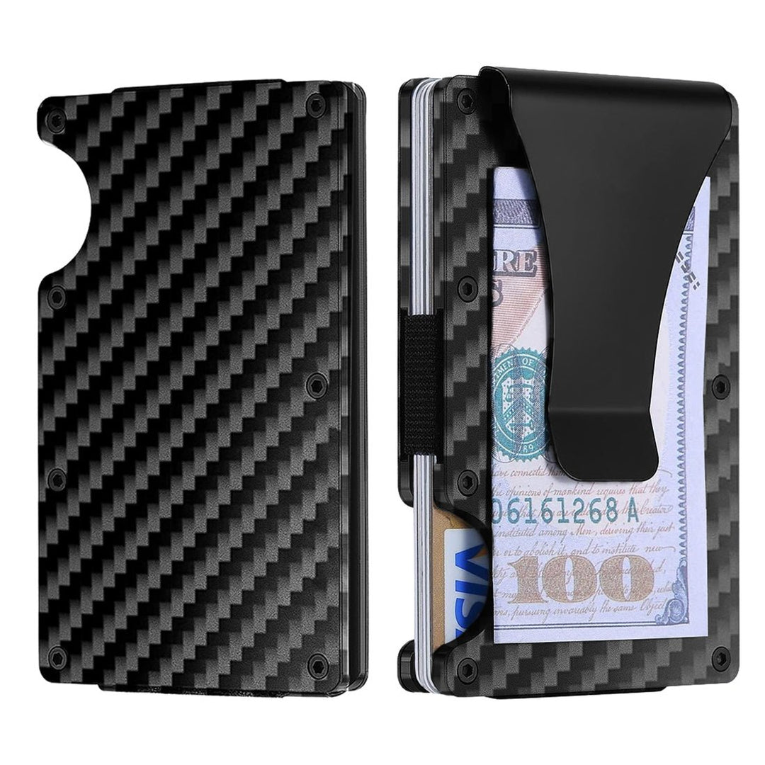 RFID Blocking Minimalist Scratch Resistant Slim Credit Card Holder Wallet with Easily Removable Money Clip Image 2