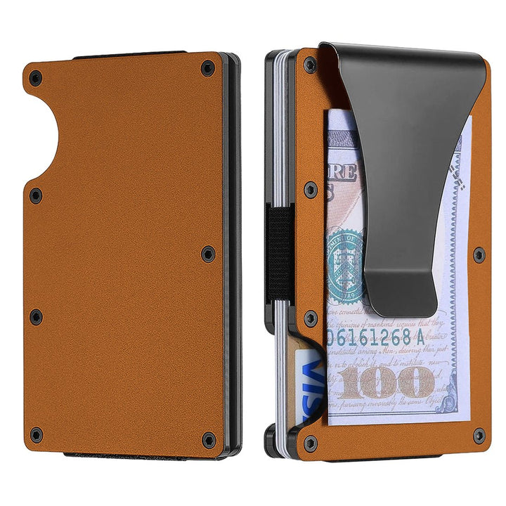 RFID Blocking Minimalist Scratch Resistant Slim Credit Card Holder Wallet with Easily Removable Money Clip Image 4