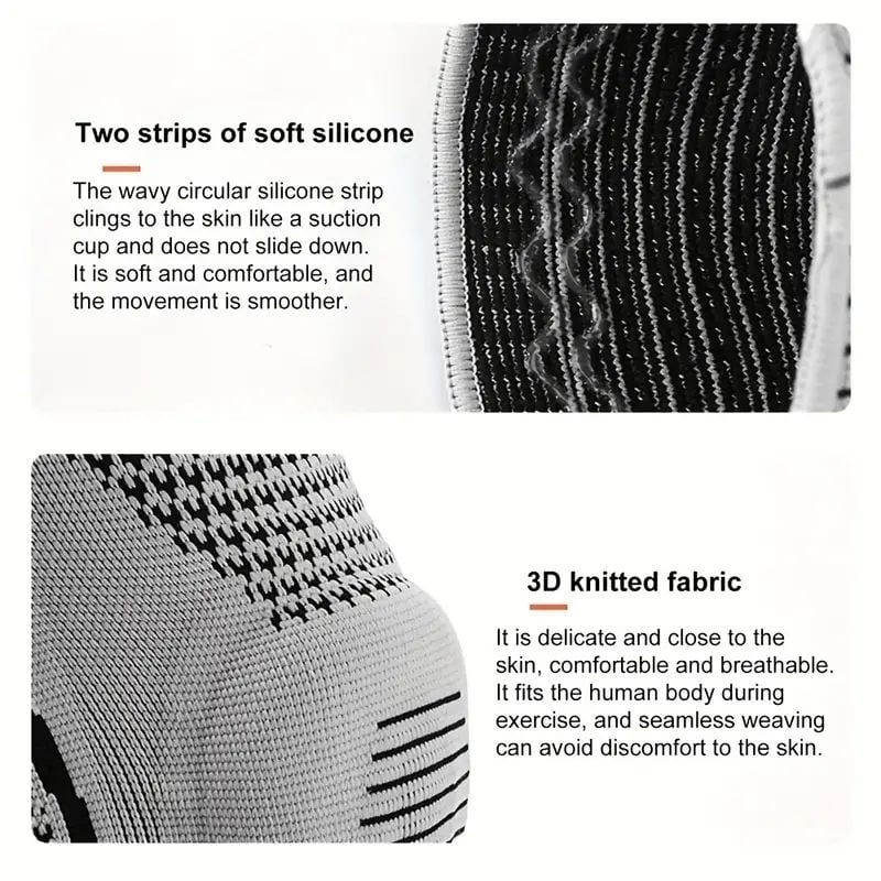 Non-Slip Knee Support Brace with Patella Gel Pad Stabilizers Comfort-Fit Compression Sleeve for Arthritis Sports Image 4