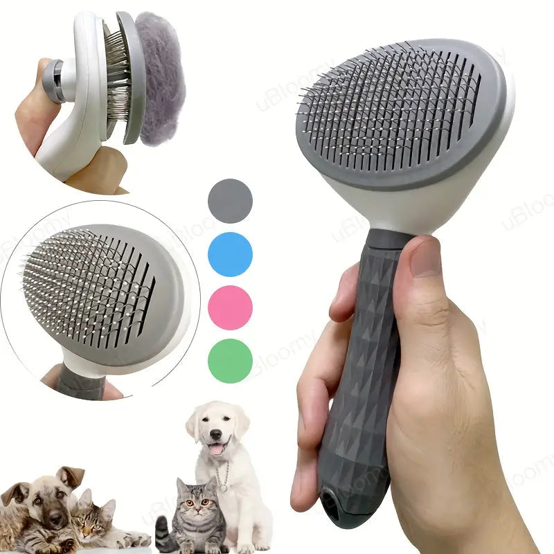 Self Cleaning Slicker Brush Suitable for Pets with Long or Short Hair Image 1