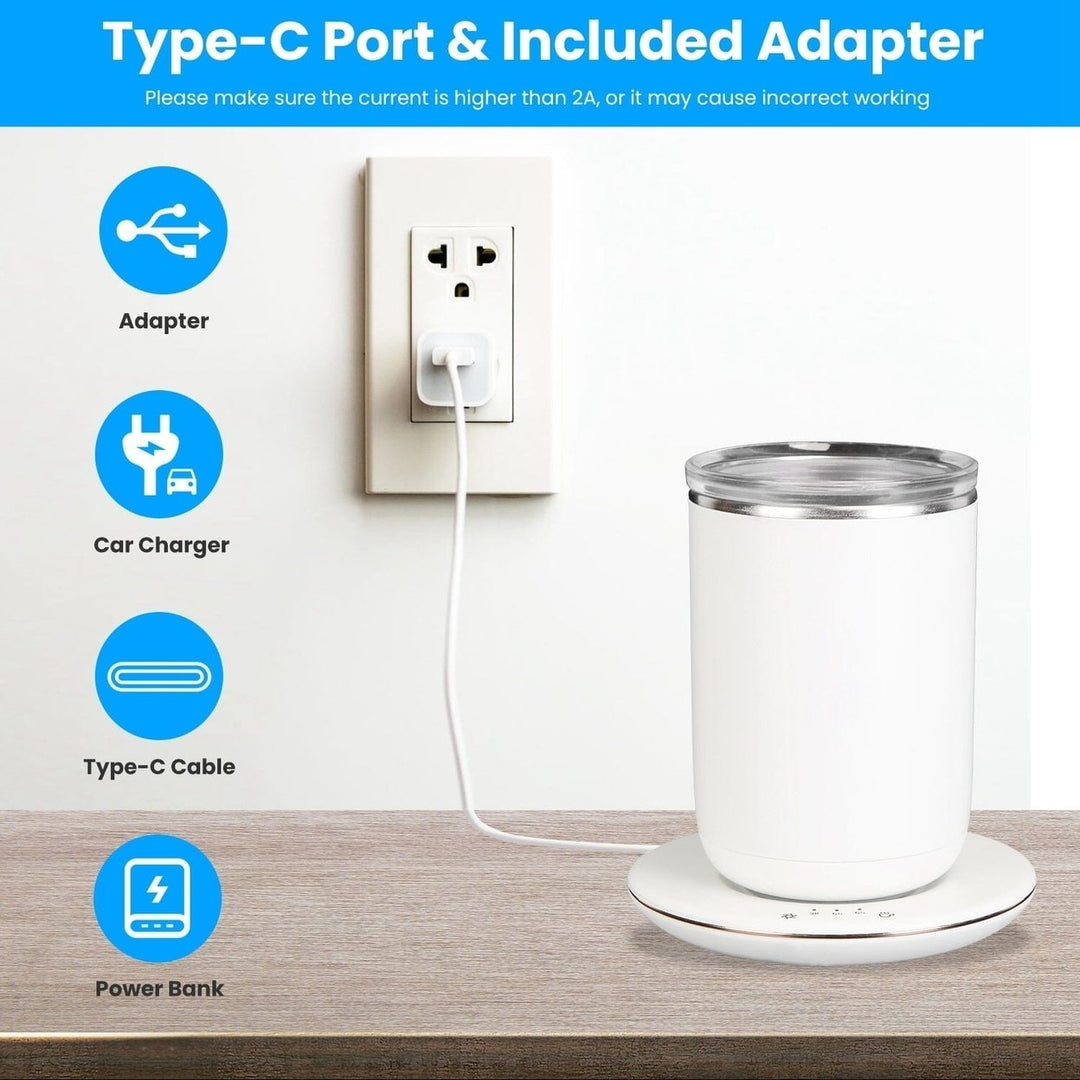 Self Stirring Coffee Mug with Lid Temperature Control 3 Heat Settings Image 8