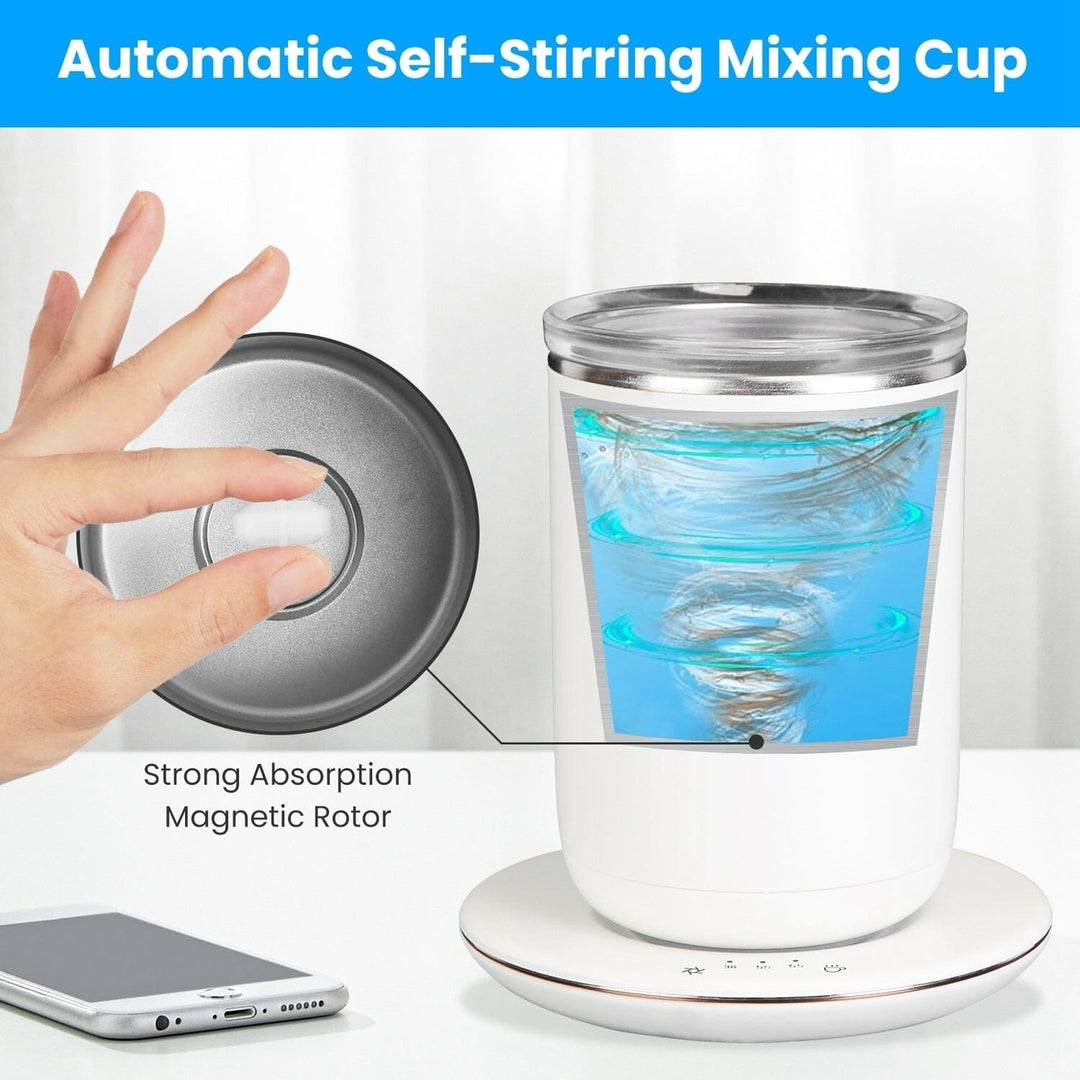 Self Stirring Coffee Mug with Lid Temperature Control 3 Heat Settings Image 10