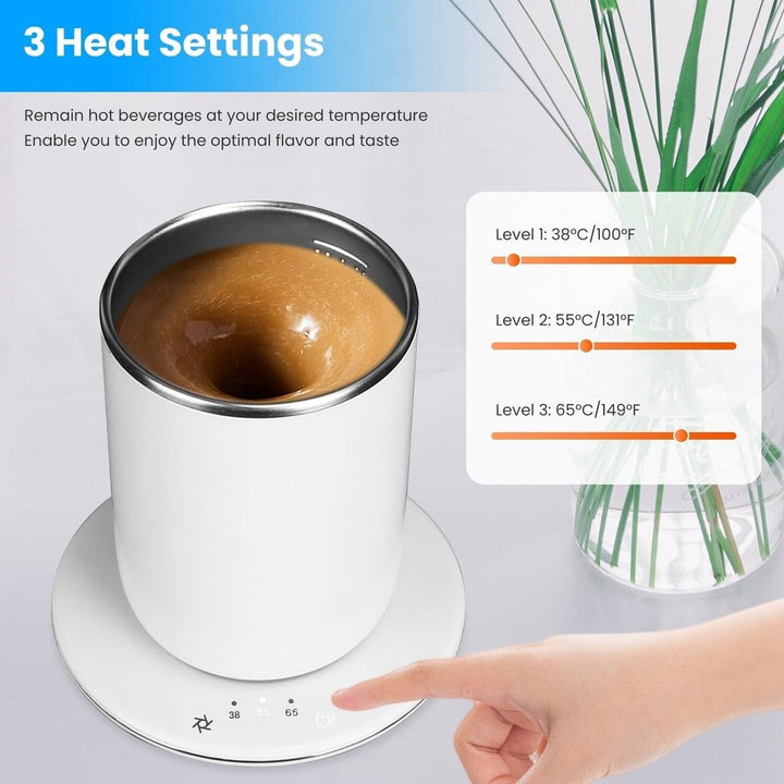 Self Stirring Coffee Mug with Lid Temperature Control 3 Heat Settings Image 11