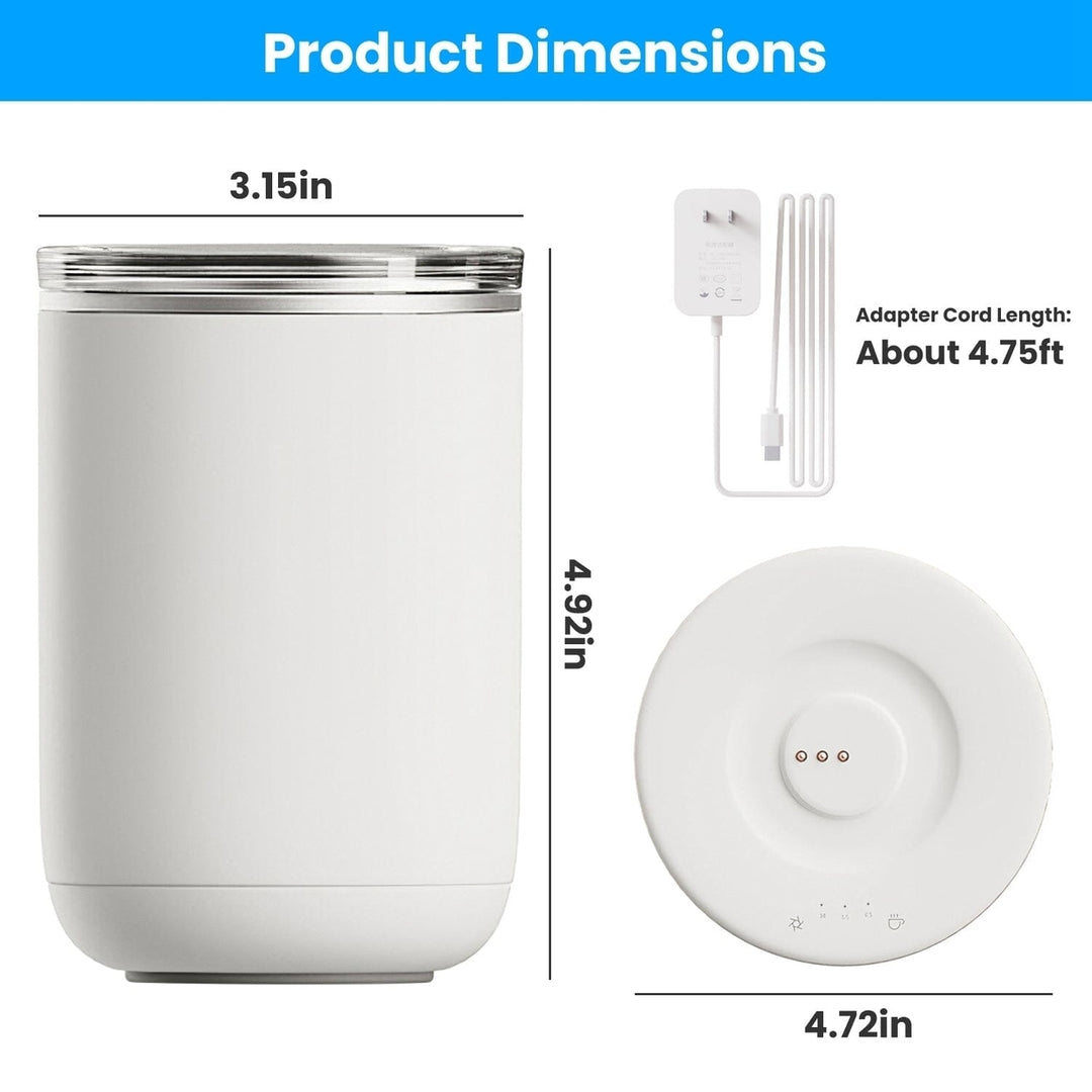 Self Stirring Coffee Mug with Lid Temperature Control 3 Heat Settings Image 12