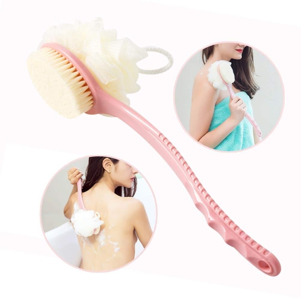 Shower Body Brush with Bristles and Loofah Image 4