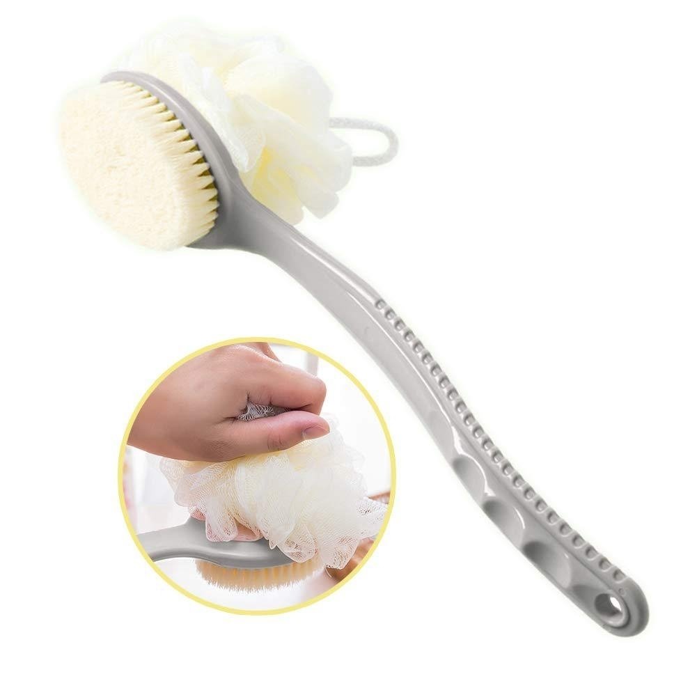 Shower Body Brush with Bristles and Loofah Image 6