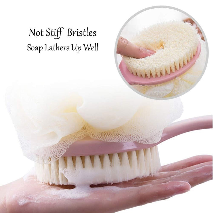 Shower Body Brush with Bristles and Loofah Image 10