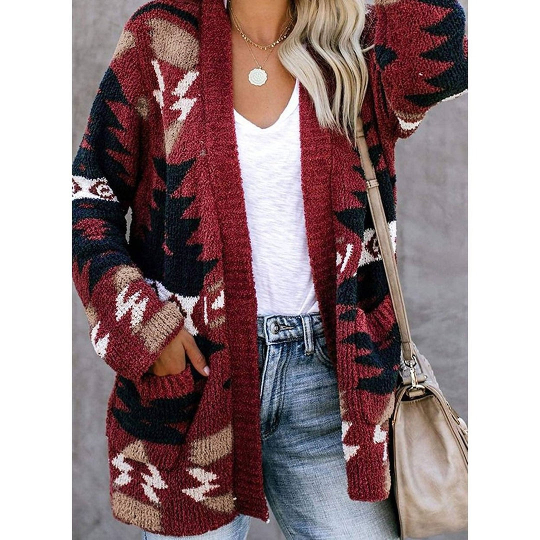 Sidefeel Women Open Front Cardigan Sweater Button Down Knit Sweater Coat Image 2