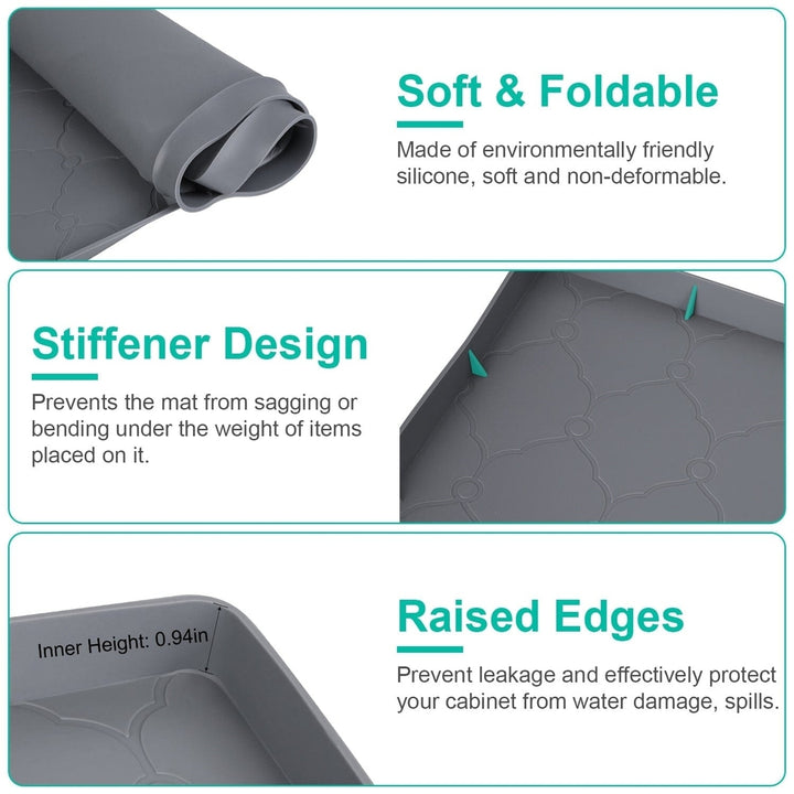 Silicone Under Sink Mat Liner with Drain Hole Image 9