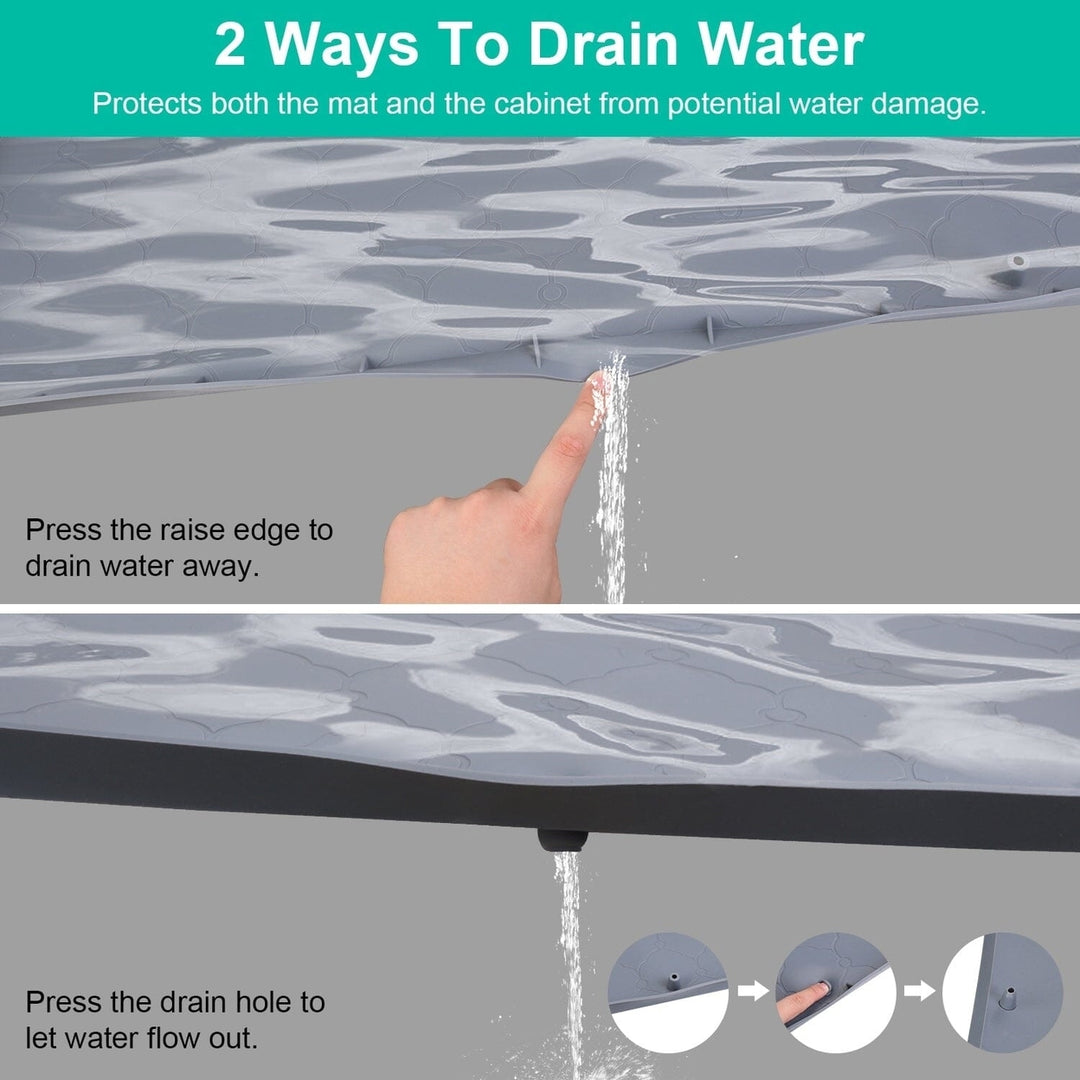 Silicone Under Sink Mat Liner with Drain Hole Image 12