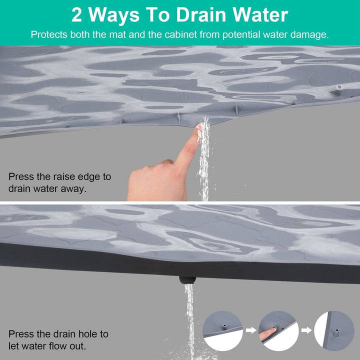 Silicone Under Sink Mat Liner with Drain Hole Image 12